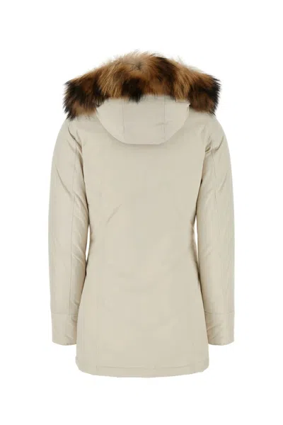 Woolrich Ivory Polyester Luxury Arctic Down Jacket In Neutral