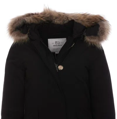 Woolrich Blue Technical Fabric Parka In Black