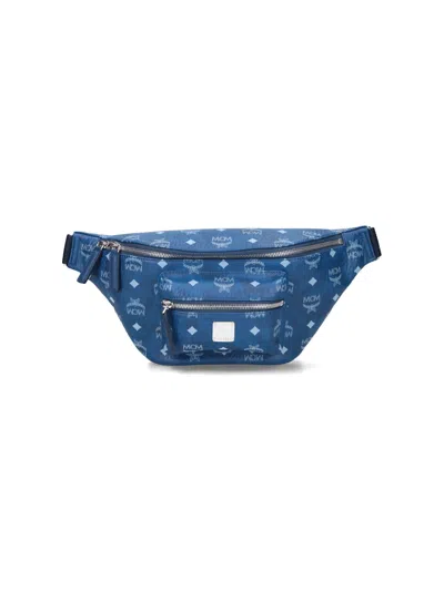 Mcm Belt Bags With Adjustable Strap And Front Pocket In Blue