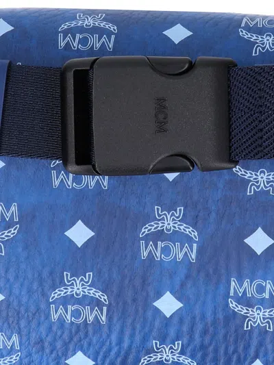 Mcm Belt Bags With Adjustable Strap And Front Pocket In Blue