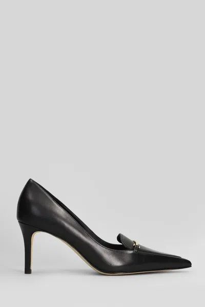 Michael Kors Lena In Black Leather Decollete In Black