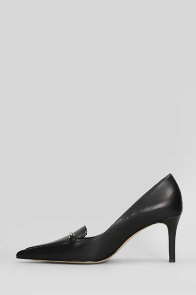 Michael Kors Lena In Black Leather Decollete In Black