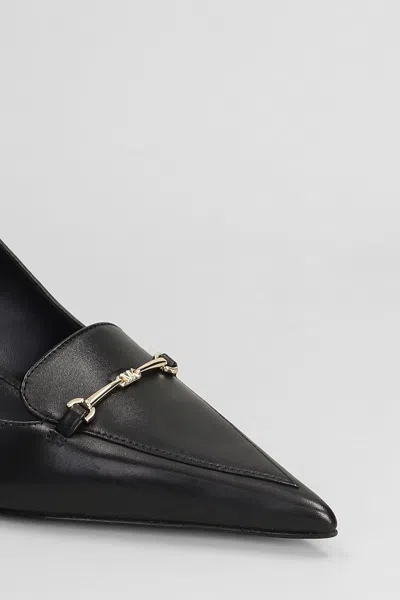 Michael Kors Lena In Black Leather Decollete In Black