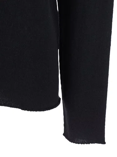 Antonelli Raw-edge Long-sleeve Sweater In Black