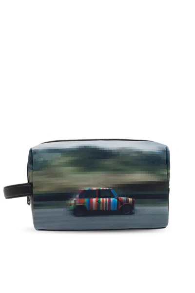Paul Smith Graphic Car Print Leather Handle Travel Bag In Multi
