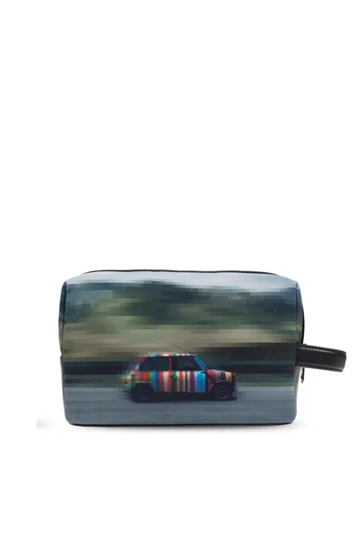Paul Smith Graphic Car Print Leather Handle Travel Bag In Multi
