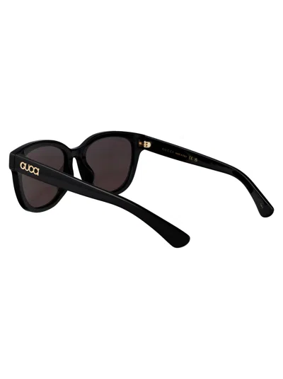 Gucci Black-black-grey Recycled Acetate Sunglasses In Multi