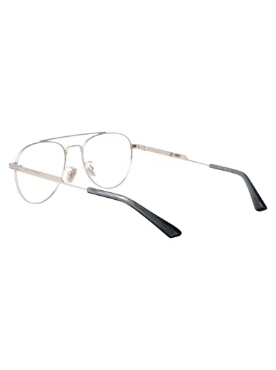 Bottega Veneta Silver Metal Optical Glasses In Metallic