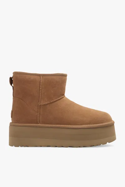 Ugg Beige Suede Ankle Boots In Brown