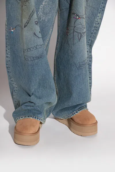 Ugg Beige Suede Ankle Boots In Brown