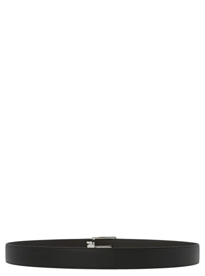 Ferragamo Reversible Leather Belt In Black