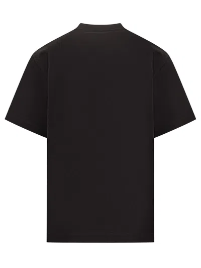 Ferragamo Crew Neck Graphic Print Short Sleeves T-shirt In Black