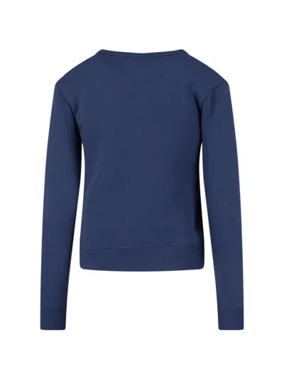 Valentino Dog Design Cotton Sweatshirt In Blue