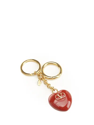 Valentino Garavani Coeur Royal Vlogo Key Chain Bag Charm In Gold