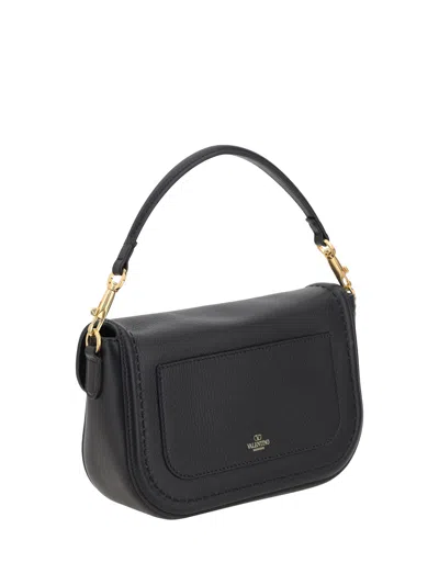 Valentino Textured Shoulder Bag Adjustable Strap In Black