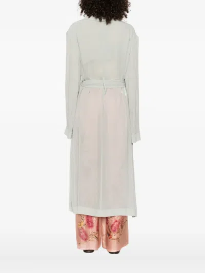 Alberta Ferretti Belted Coat In Gray