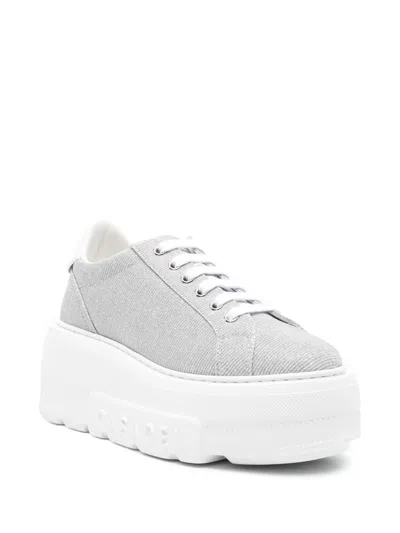 Casadei Nexus Hanoi Leather Sneakers In Silver