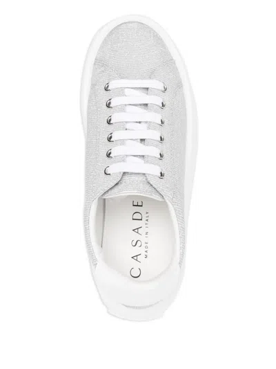 Casadei Nexus Hanoi Leather Sneakers In Silver
