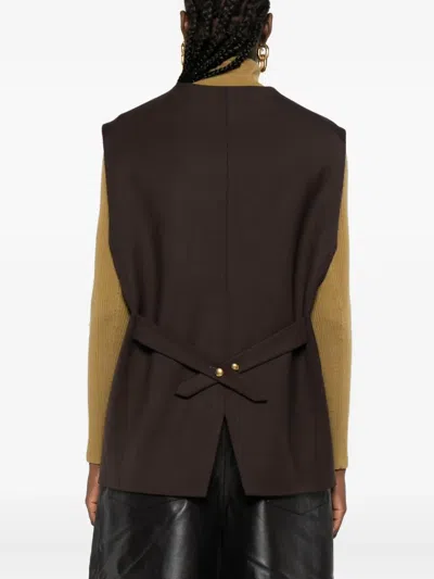 P.a.r.o.s.h Button-fastening Flap-pocket Gilet In Brown