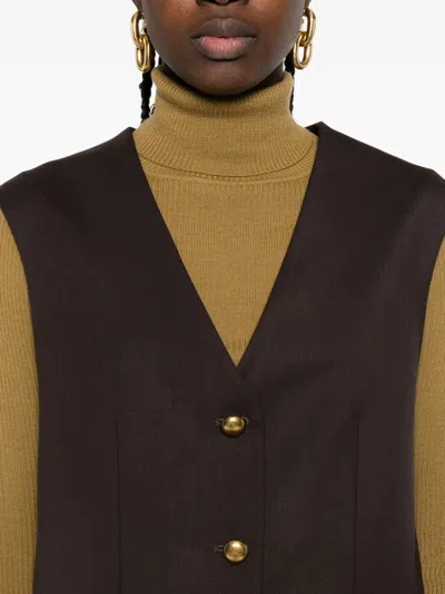 P.a.r.o.s.h Button-fastening Flap-pocket Gilet In Brown