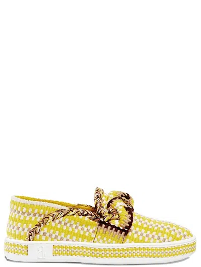 Antolina Checked Braided-detail Espadrilles In Yellow