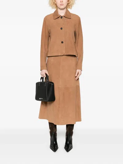 Arma Philipa Suede A-line Midi Skirt In Pink