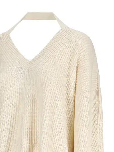 Canessa Halter-neck Ribbed Sweater In Neutral