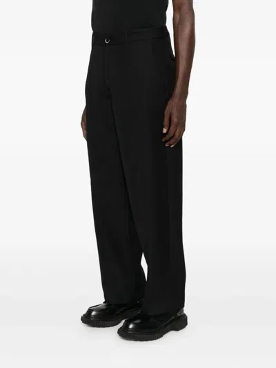 Nine In The Morning Relaxed-fit Black Trousers With Pleated Front Design In Black