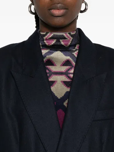 Fiorucci Wool-blend Double-breasted Coat In Blue