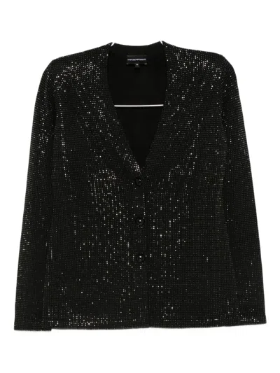 Emporio Armani Wool Blend Single-breasted Jacket In Black