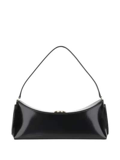 Jacquemus Leather Shoulder Bag In Black