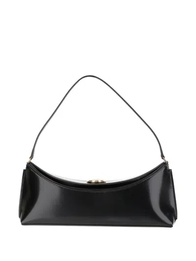 Jacquemus Leather Shoulder Bag In Black
