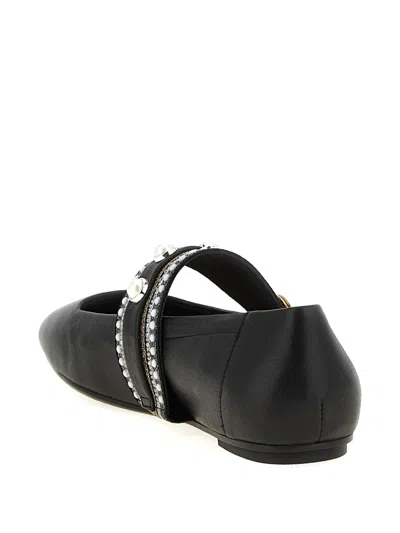 Pinko Leather Ballerinas In Black