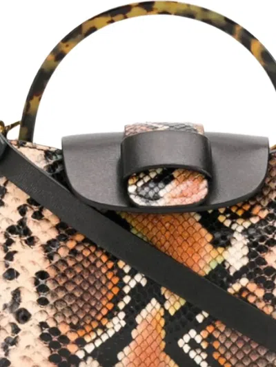 Nico Giani Myria Python-print Top-handle Cross Body Bag In Brown