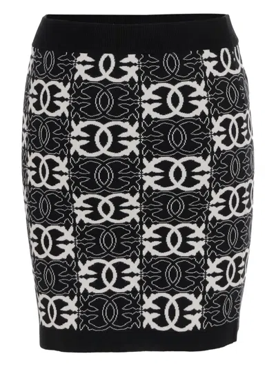 Pinko Jacquard Knit Mini Skirt In Black