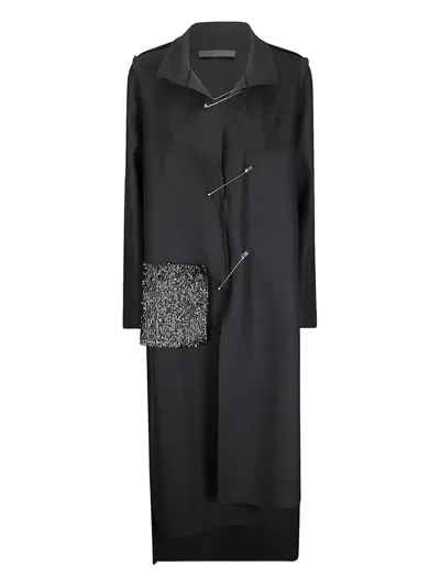 Maria Calderara Safety-pin Embellished Coat In Blue