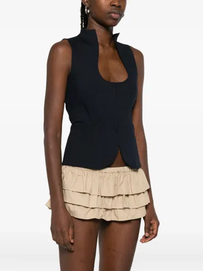 Gimaguas Keyhole-neckline Sleeveless Top In Blue