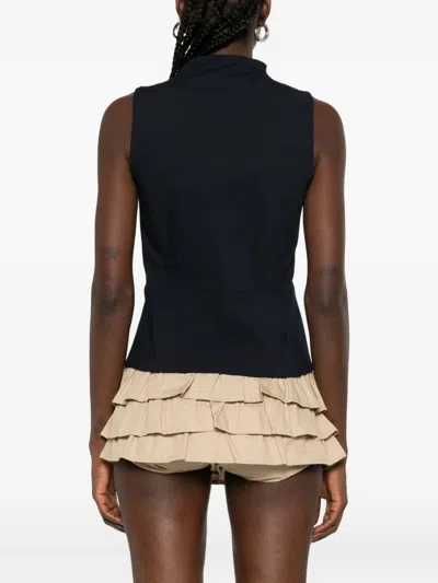 Gimaguas Keyhole-neckline Sleeveless Top In Blue