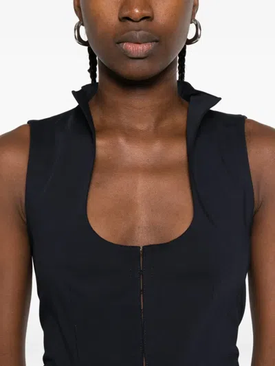 Gimaguas Keyhole-neckline Sleeveless Top In Blue