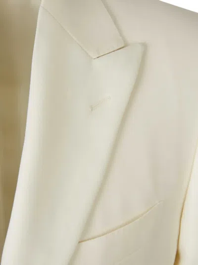 Canali Single-breasted Wool Blazer In Neutral