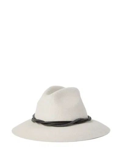 Brunello Cucinelli Felt Fedora In White