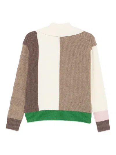 Paul Smith Knitwear With Ribbed Cuffs And Patch Pocket In Brown