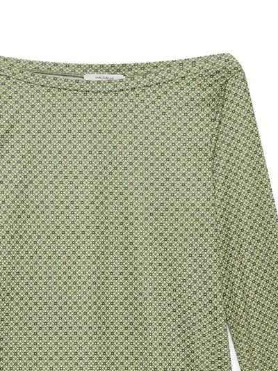 Maliparmi Geometric-pattern Boat-neck T-shirt In Green