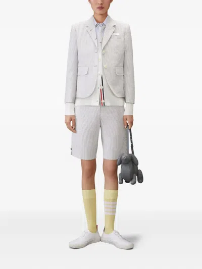 Thom Browne Cropped Cotton Shirt Boxy Fit Patch Pocket In Black