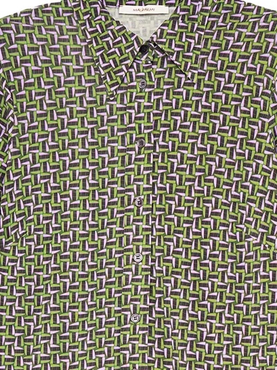 几何图案印花搭扣衬衫