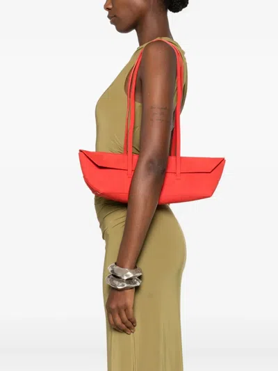 Christopher Esber Mini Gondola Suede Tote Bag In Red