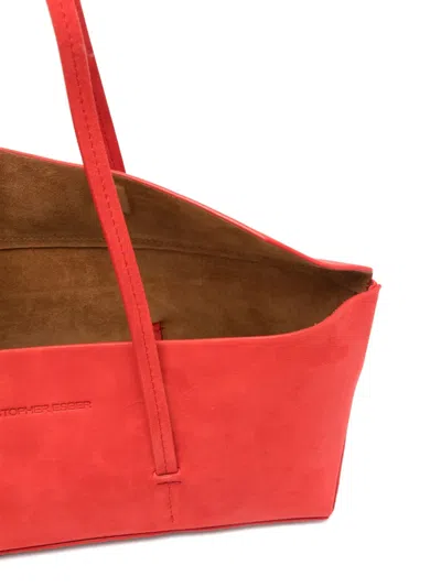 Christopher Esber Mini Gondola Suede Tote Bag In Red