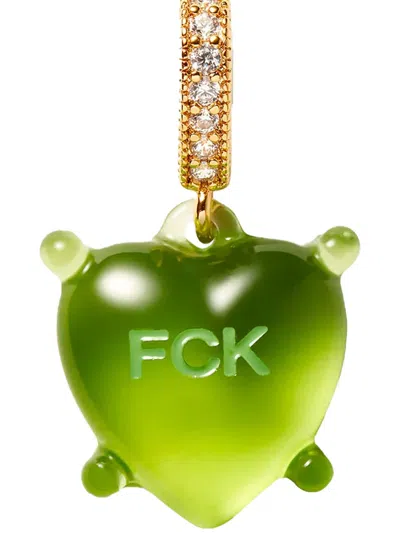 Crystal Haze Dilemma Heart Pendant In Green