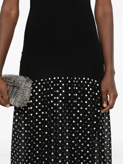 Roserry Polka-dot Square-neck Maxi Dress In Black