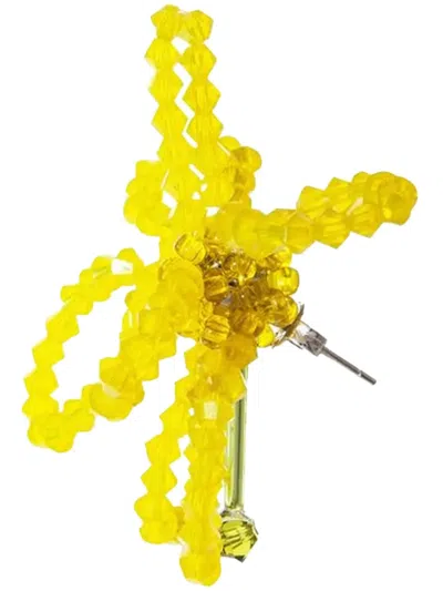 Helena Thulin Beaded-flower Earring In Yellow